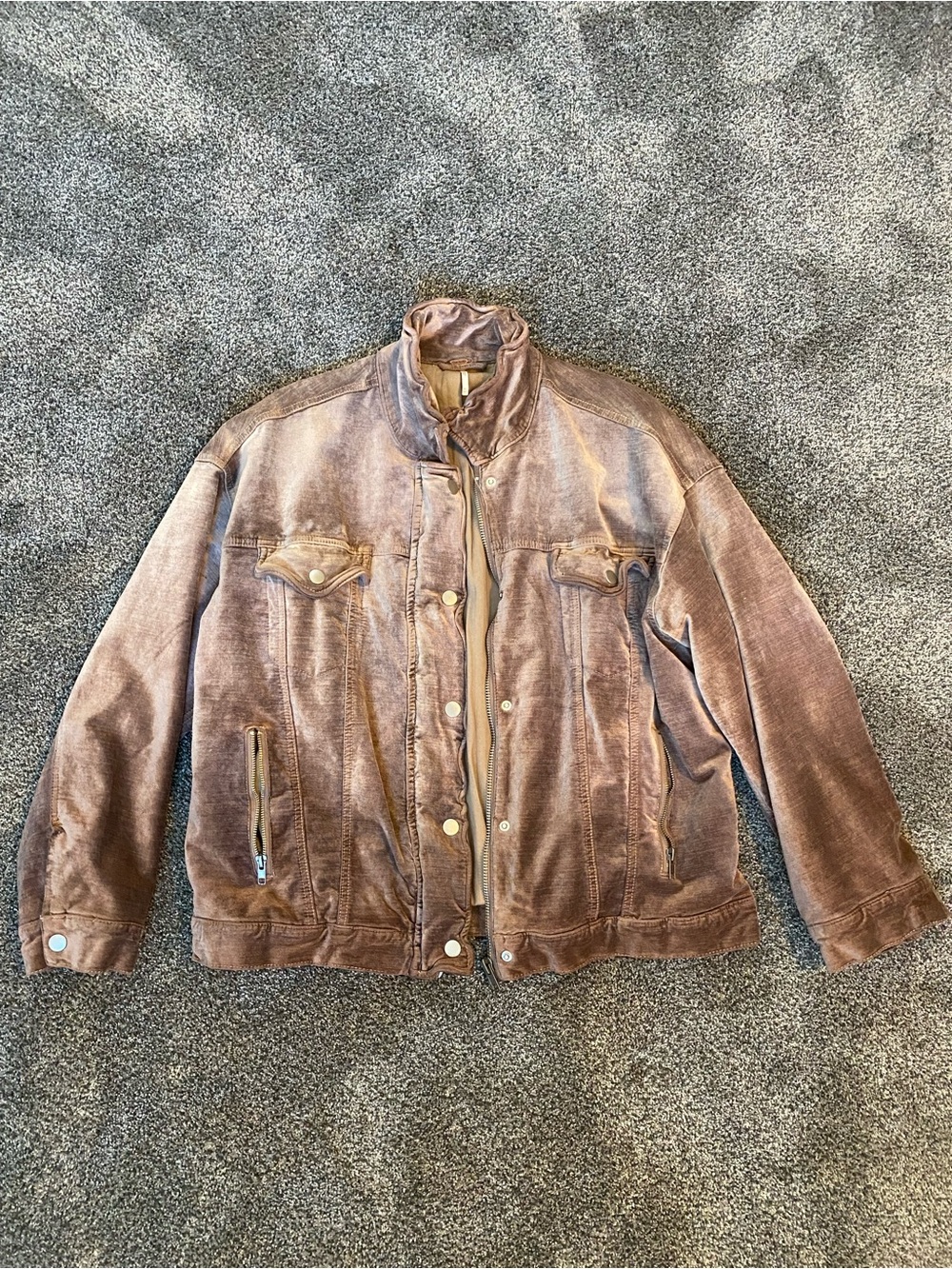 Free People Brown Corduroy Bomber Jacket